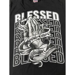 Blessed Only God Can Judge  Me Men Size Lg Black T-shirt Double Sided Cotton Pro